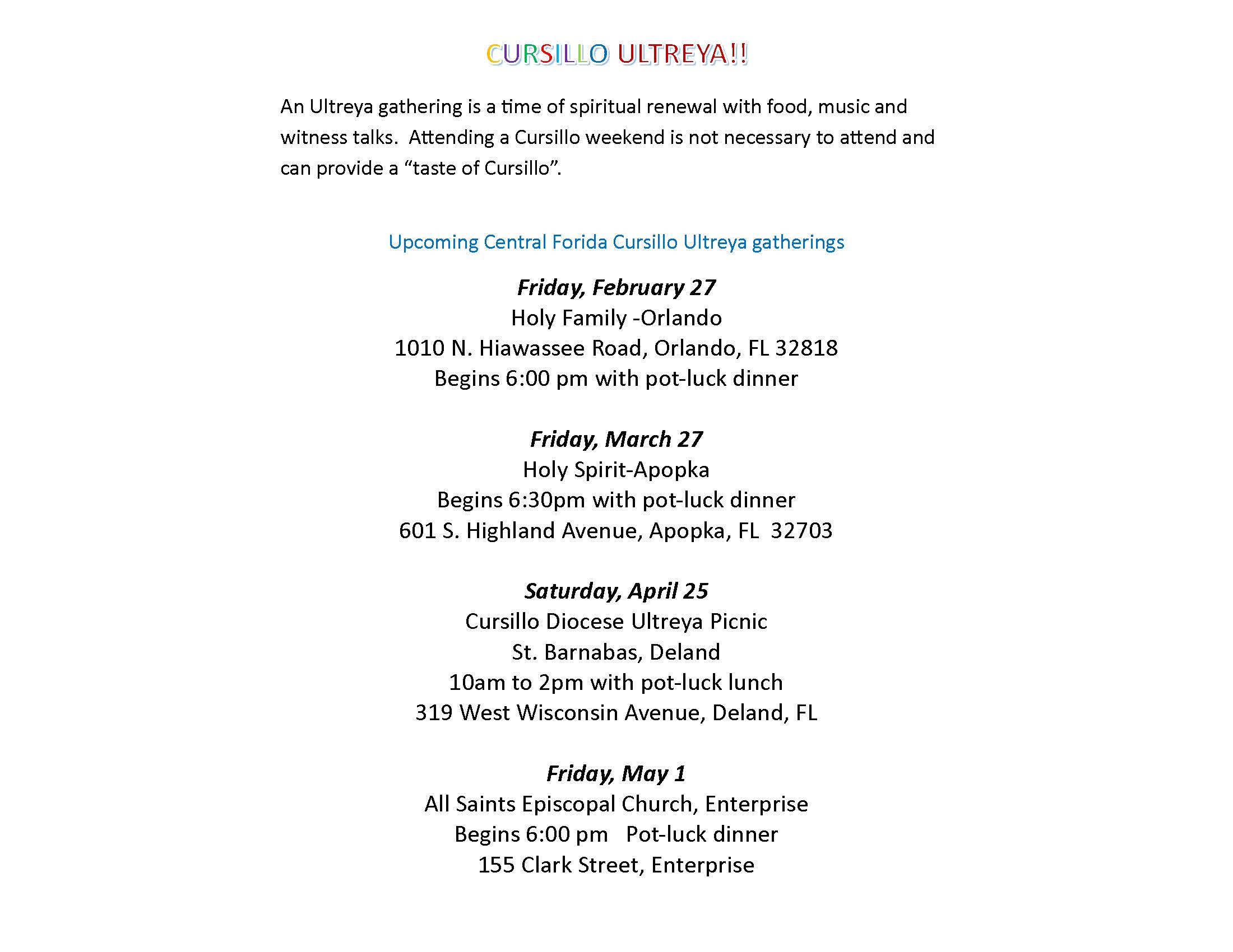 Ultreya and picnic flyer half page